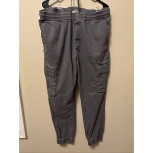 Men's Large And Now This Grey Cotton Cargo Jogger Tapered Leg Pants Comfy